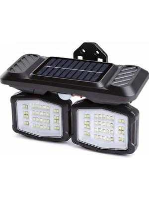 MSP Solar Hareket Sensörlü 72 Smd Beyaz LED Duvar Lambası 800 Lümen, 5W, Çift Başlıklı 120° Ayarlı, Type-C + Güneş Enerjili, 3 Modlu, IP65 Su Geçirmez Bahçe Balkon Dış Mekan Aydınlatma