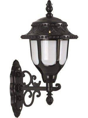 MSP BAP-68180-BSY-M1 Siyah Elektrostatik Toz Boyalı Dış Mekan Aydınlatma, E27, Abs, Polikarbon Cam, 30X25CM