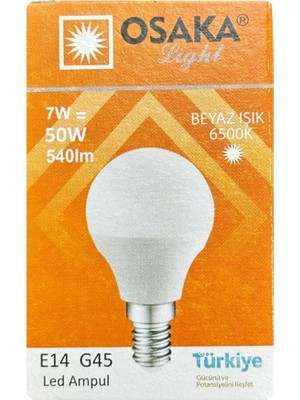 MSP 7W LED Mini Ampul, E14 Duylu, Beyaz Işık 6500K