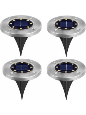 MSP Adet 8 Led’li Gömme Solar Güneş Enerjili Zemin Yol Bahçe Aydınlatma Spot Lambası Su Geçirmez Sarı Işık