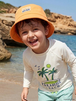 Lc Waikiki Yeni Sezon Turuncu Nakışlı Erkek Çocuk Bucket Şapka