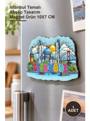 Yenilig 1 Adet Ahşap Magnet – Istanbul Temalı Ahşap Tasarım Magnet Ürün 10X7 cm