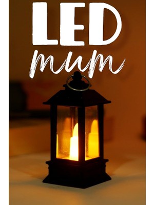 MSP Mum Mini Dörtgen Tip Pil Dahil Dumansız Alev Ledli Yapay Dekoratif Mum Dekor Işığı PT434 (Siyah)