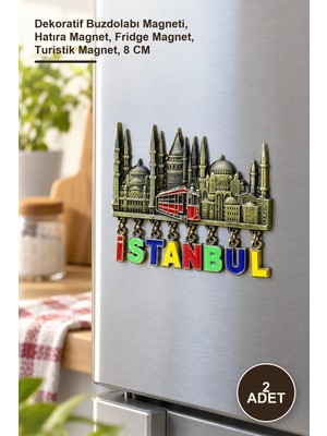 Yenilig 2 Adet Sarkaçlı Istanbul Temalı Magnet – Dekoratif Buzdolabı Magneti, Hatıra Magnet, Fridge Magnet, Turistik Magnet, 8 cm