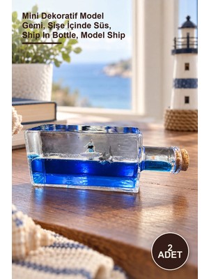 Yenilig 2 Adet Şişe Içinde Batmayan Gemi – Mini Dekoratif Model Gemi, Şişe Içinde Süs, Ship In Bottle, Model Ship