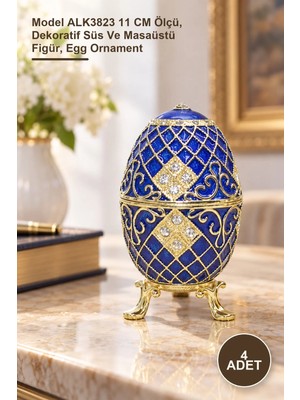 Yenilig 4 Adet Yumurta – Model ALK3823 11 cm Ölçü, Dekoratif Süs ve Masaüstü Figür, Egg Ornament