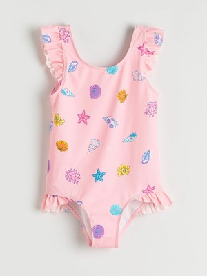Lc Waikiki Yeni Sezon Pembe Desenli Kız Çocuk Mayo