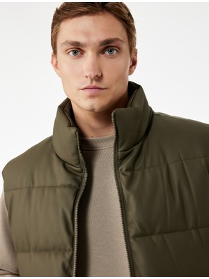 Koton Fermuarlı Cep Detaylı Slim Fit Dik Yaka Şişme Yelek
