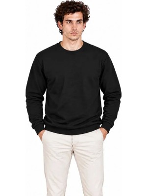 Mç Plus Erkek 3lü Bisiklet Yaka Içi Şardonlu 2 Iplik Düz Uzun Kollu Regular Fit Sweatshirt - Siyah - Bordo - Gri