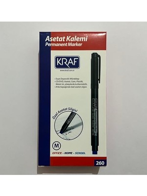 aklow akyoleticaret Permanent Marker Mavi Orta Uç (M), Silgili, Cd/dvd/cam/plastik/metal Yüzeyler Için 12'li Paket