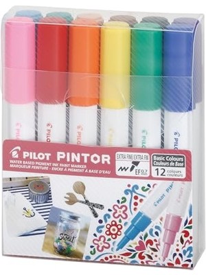 aklow akyoleticaret Pıntor-Ef-12 Color Set (Basic) Keçeli Boya Kalemi Seti