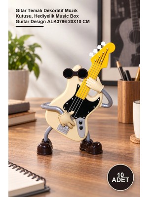 Yenilig 10 Adet Gitar Müzik Kutusu – Gitar Temalı Dekoratif Müzik Kutusu, Hediyelik Music Box Guitar Design ALK3796 20X10 cm