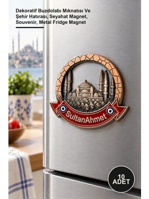 Yenilig 10 Adet Istanbul Temalı Metal Magnet – Dekoratif Buzdolabı Mıknatısı ve Şehir Hatırası, Seyahat Magnet, Souvenir, Metal Fridge Magnet