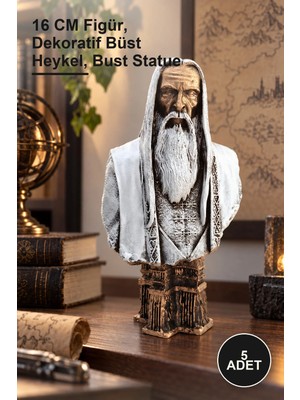 Yenilig 5 Adet Saruman Büst Büyük – 16 cm Figür, Dekoratif Büst Heykel, Bust Statue