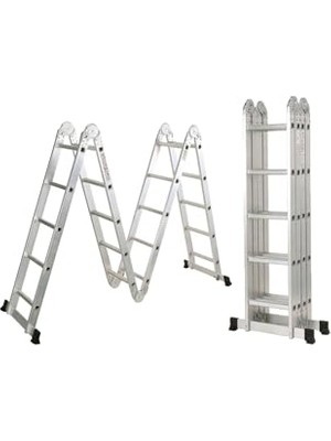 aklow akyoleticaret 5,7 Metre 20 Basamaklı Akrobat Çok Amaçlı Merdiven Alüminyum