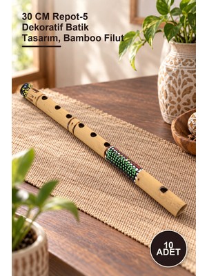 Yenilig 10 Adet Bambu Batikli Filüt – 30 cm Repot-5 Dekoratif Batik Tasarım, Bamboo Filut