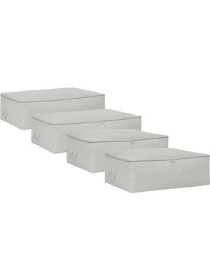 aklow akyoleticaret 4'lü Gri Balıksırtı Baza Altı Hurç Set 2 Adet 62 x 46 x 22/2 Adet 74 x 46 x 22 cm