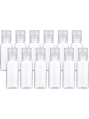 aklow akyoleticaret 24 Paket 30 ml Şeffaf Plastik Hava Uçuşu Seyahat Şişeleri Temiz Disk Kapaklı Tuvalet Malzemeleri Şampuan Kozmetik Sıvı