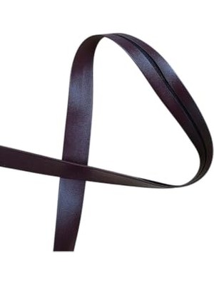 Mey İthalat Suni Deri Biye (Bordo) 10 Metre - 2 cm En - Verev Katlı Deri Biye Bordo Bordo