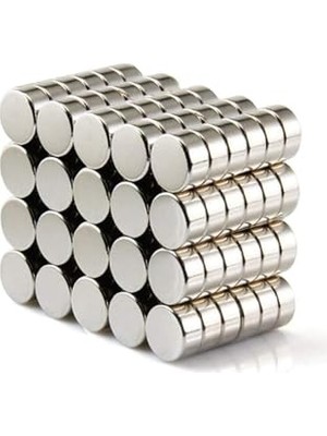 Mey İthalat Dünya Magnet 10 Adet 6 mm x 2 mm Yuvarlak Güçlü Neodyum Mıknatıs Magnet