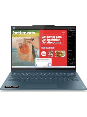 Mey İthalat Yoga 7 2-In-1 14AKP10 Laptop| Amd Ryzen Aı 7 350 | 14" Wuxga OLED Touch | 16GB Ram | 1tb SSD | Windows 11 Home | Tidal Teal | 83JR00AETR