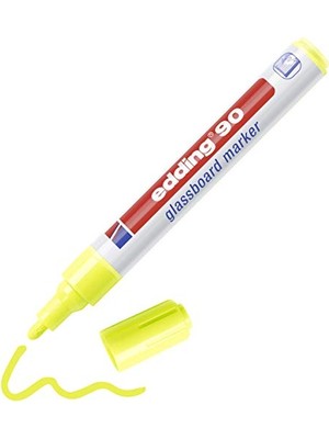 Trendexa 90 Cam Yazı Tahtası Kalemi - Sarı - 1 Cam Kalem - 2-3 mm Yuvarlak Uçlu