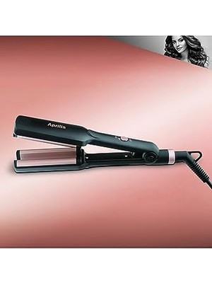 Trendexa Aprilla AHS-2008 17 mm Su Dalgası Wag Maşa, Seramik Kaplama, 200°C, 2 Kademeli, Hızlı Isınan Saç Şekillendirici