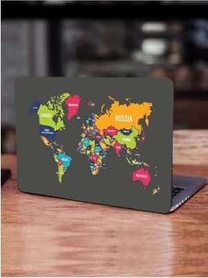 Trendexa Renkli Dünya Haritası Defter Tablet Laptop Pc Macbook Üzerine Kaplama Için Sticker