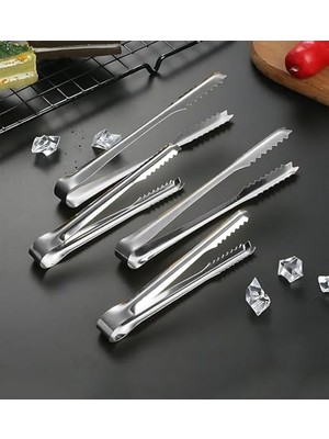 Trendexa Mini 12.5 cm Buz Maşası - Şeker Limon Maşası Kokteyl Servis Maşası 5'li Paket 304 Paslanmaz Çelik, 721752