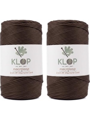 Trendexa 2 mm Polyester Makrome Ipi 2'li Set 460M 400 G Supla ve Çanta Ipliği (Kahverengi)