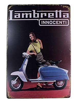 Trendexa Dekoratif Vintage Metal Pano Vespa Lambretta 20X30