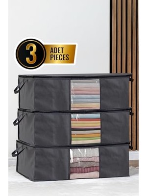 Trendexa Pencereli Baza Hurç Baza Altı Düzenleyici Set (64 * 45 * 22 Cm, Adet, 3)