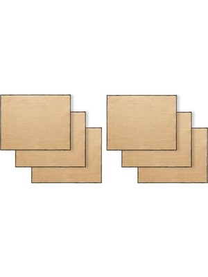 Trendexa 6'lı Siyah Dikiş Detaylı Jüt Amerikan Servis 45 x 35 cm