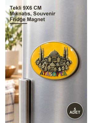 Yenilig 5 Adet Yöresel Ayasofya Magnet – Tekli 9x6 cm Mıknatıs, Souvenir Fridge Magnet