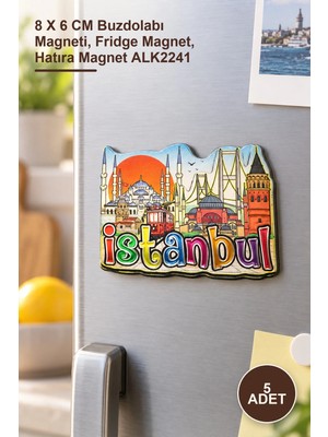 Yenilig 5 Adet Istanbul Temalı Magnet – 8 x 6 cm Buzdolabı Magneti, Fridge Magnet, Hatıra Magnet ALK2241