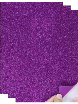 Trendexa Mor Yapışkanlı Simli Eva 50X70 cm 3 Adet Simli Yapışkanlı Eva Süngeri Okul Kreş Anasınıfı Elişi Etkinlikleri Hobi