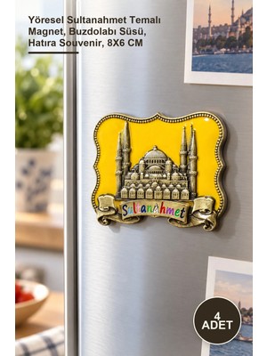 Yenilig 4 Adet Sultanahmet Magnet – Yöresel Sultanahmet Temalı Magnet, Buzdolabı Süsü, Hatıra Souvenir, 8x6 cm