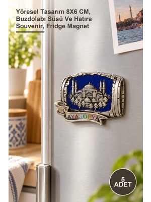 Yenilig 5 Adet Ayasofya Magnet – Yöresel Tasarım 8x6 Cm, Buzdolabı Süsü ve Hatıra Souvenir, Fridge Magnet