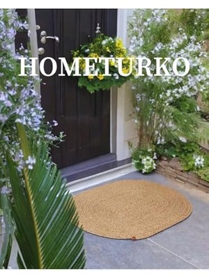 Trendexa Hasır, Jüt Desenli Modern Iç ve Dış Kapı Önü Paspası, Balkon Paspası, Banyo Paspası/hediyelik. Jüt 50 x 80