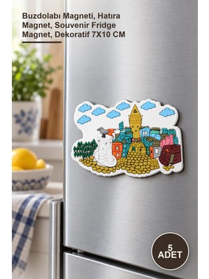 Yenilig 5 Adet Istanbul Temalı Magnet – Buzdolabı Magneti, Hatıra Magnet, Souvenir Fridge Magnet, Dekoratif 7X10 cm