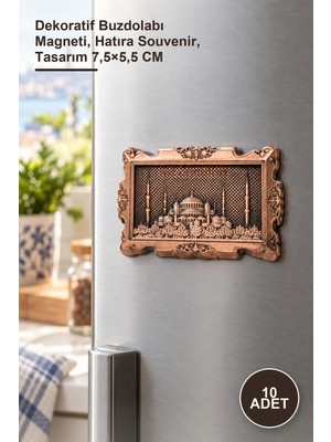 Yenilig 10 Adet Istanbul Temalı Metal Magnet – Dekoratif Buzdolabı Magneti, Hatıra Souvenir, Tasarım 7,5×5,5 cm