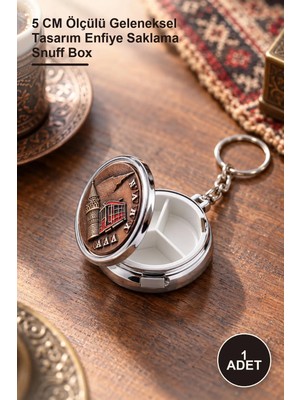 Yenilig 1 Adet Kabartmalı Yöresel Enfiye Kutusu – 5 cm Ölçülü Geleneksel Tasarım Enfiye Saklama Snuff Box