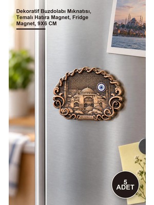 Yenilig 5 Adet Istanbul Yöresel Metal Magnet – Dekoratif Buzdolabı Mıknatısı, Temalı Hatıra Magnet, Fridge Magnet, 9x6 cm