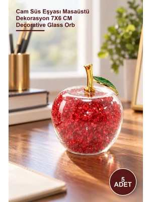 Yenilig 5 Adet Dekoratif Cam Küre – Cam Süs Eşyası Masaüstü Dekorasyon 7x6 cm Decorative Glass Orb