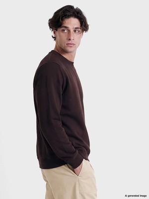 Lc Waikiki Yeni Sezon Mürdüm Bisiklet Yaka Erkek Sweatshirt