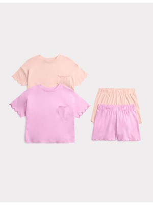 Marks & Spencer 2'li Grafik Baskılı Şortlu Pijama Takımı