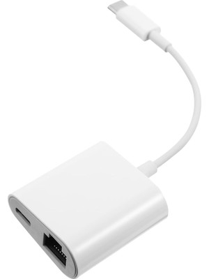 Aydogan's Type-C To Ethernet Dönüştürücü USB Ağ Adaptörü USB C To RJ45 Çevirici Beyaz Renk Adaptör ZR669