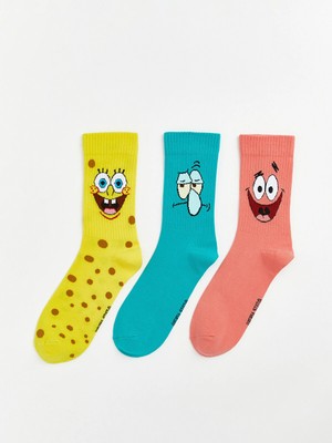 Lc Waikiki Yeni Sezon Sünger Bob Baskılı Erkek Soket Çorap 3'lü
