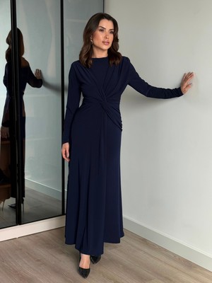 Roupas Collection Düğüm Detay Uzun Elbise