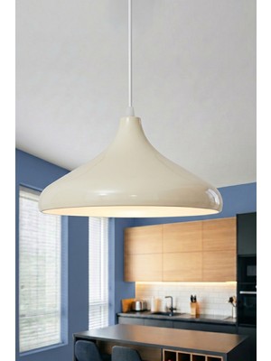 Marrien Nova Krem Metal Sarkıt (35 cm) Yemek Masası Üstü Avize Mutfak & Salon Aydınlatması